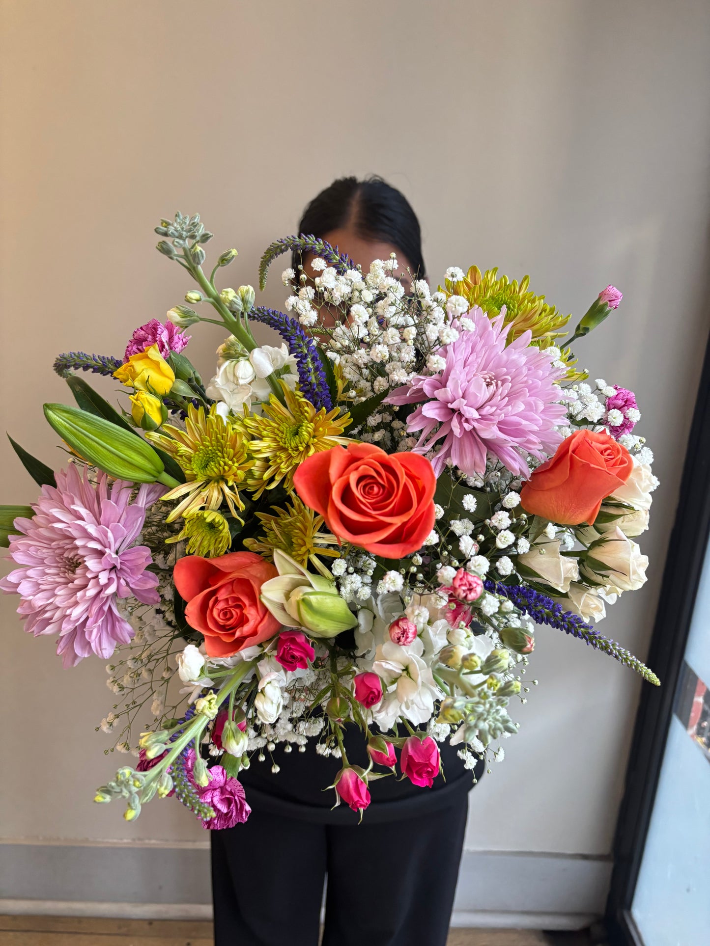 Mixed Daisy Flower Arrangement and Chocolate Combo