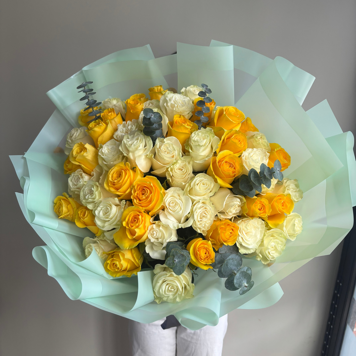 Yellow and White Roses