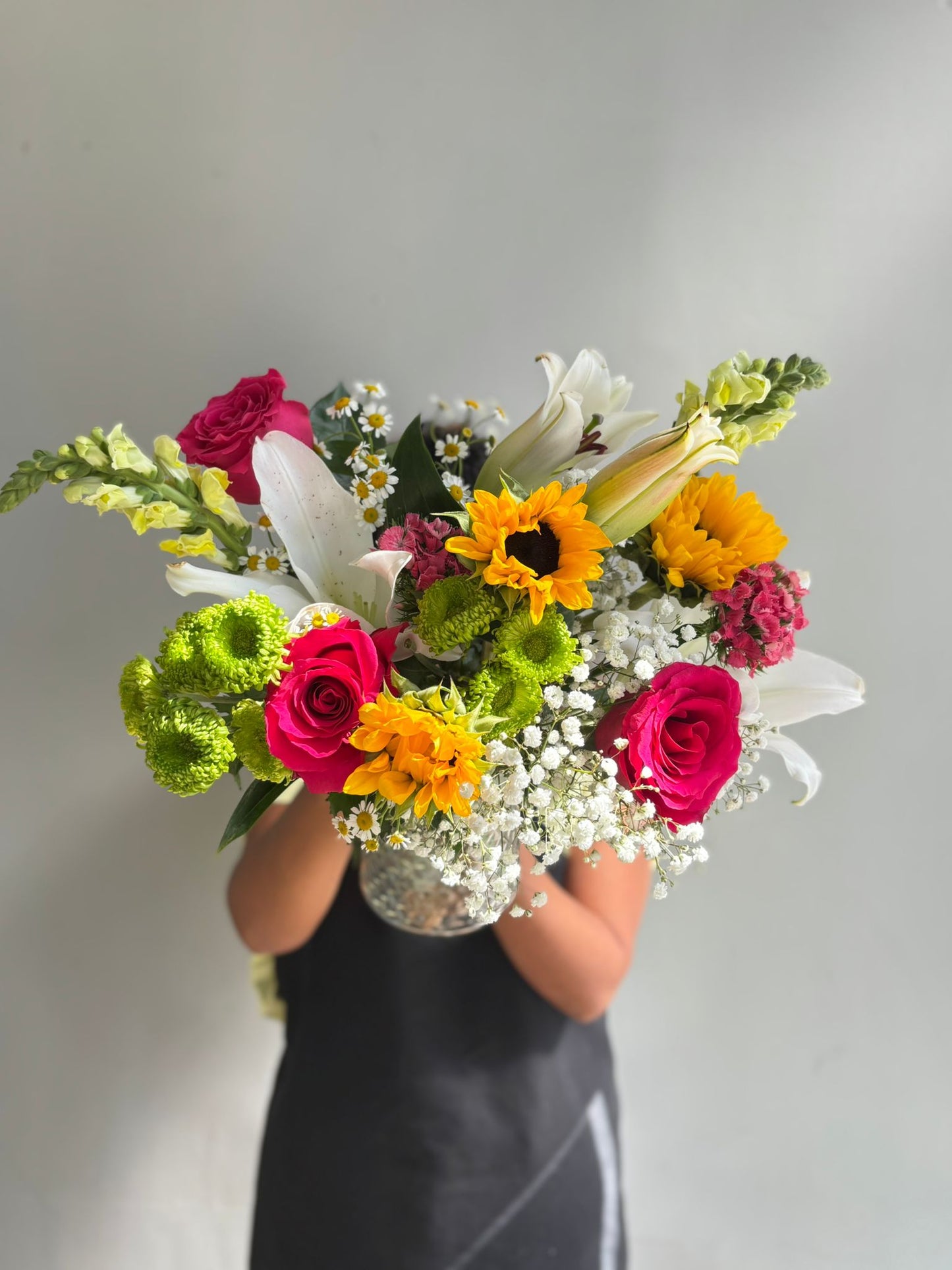 Vibrant Mixed Flower Vase Arrangement
