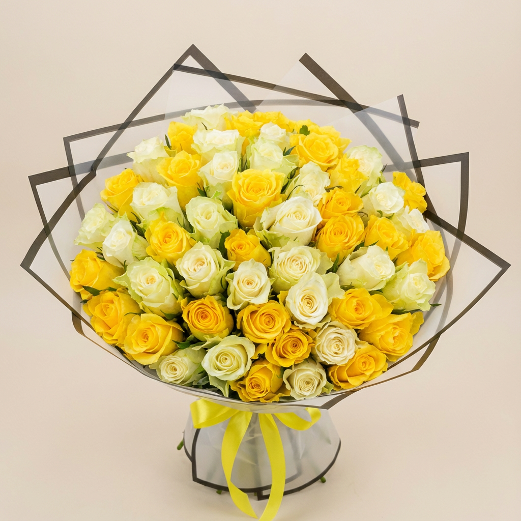 Yellow and White Roses