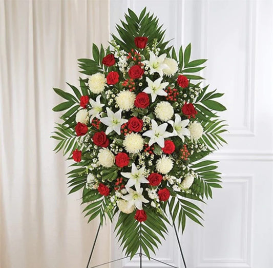 fresh cut flower arrangement funeral flowers funeral stand, funeral wreath