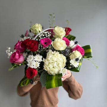 Dreamy Pink Flower Basket
