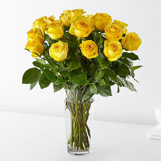 Yellow Roses in Vase