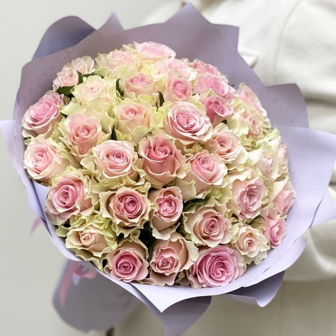 Minimalist White and Pink Roses