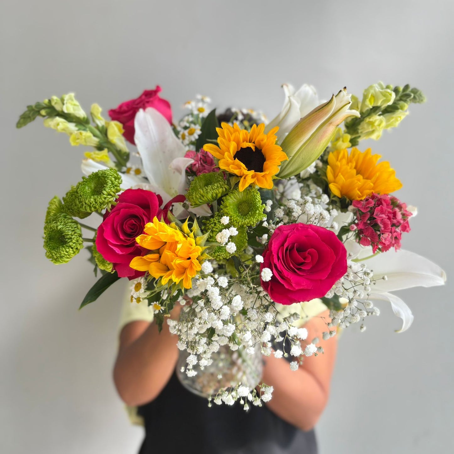 Vibrant Mixed Flower Vase Arrangement