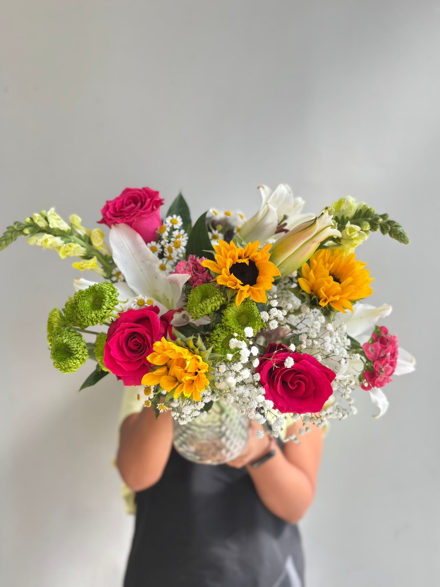 Vibrant Mixed Flower Vase Arrangement