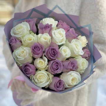 Purple and White Roses