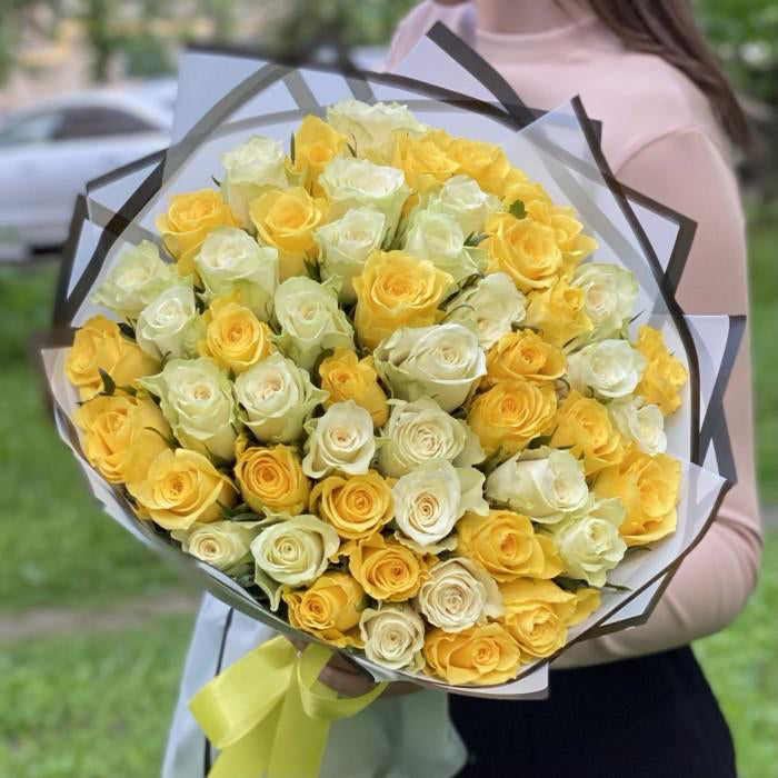 Yellow and White Roses