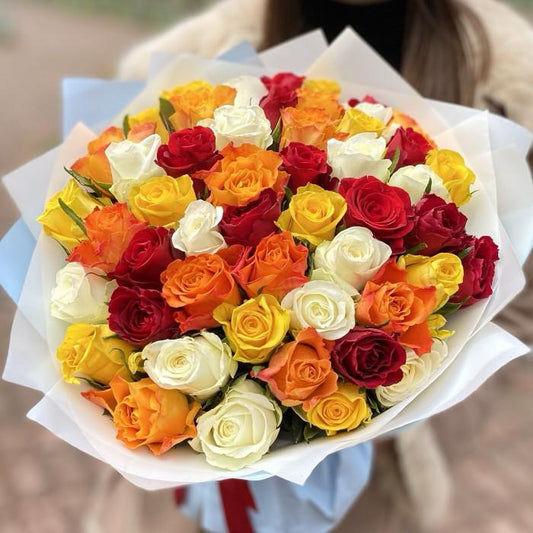 Mixed Colour Roses Bouquet