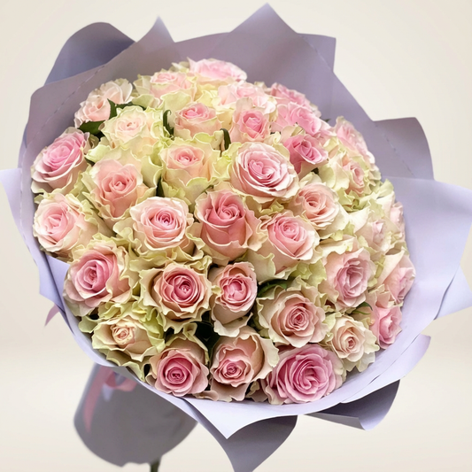 Minimalist White and Pink Roses