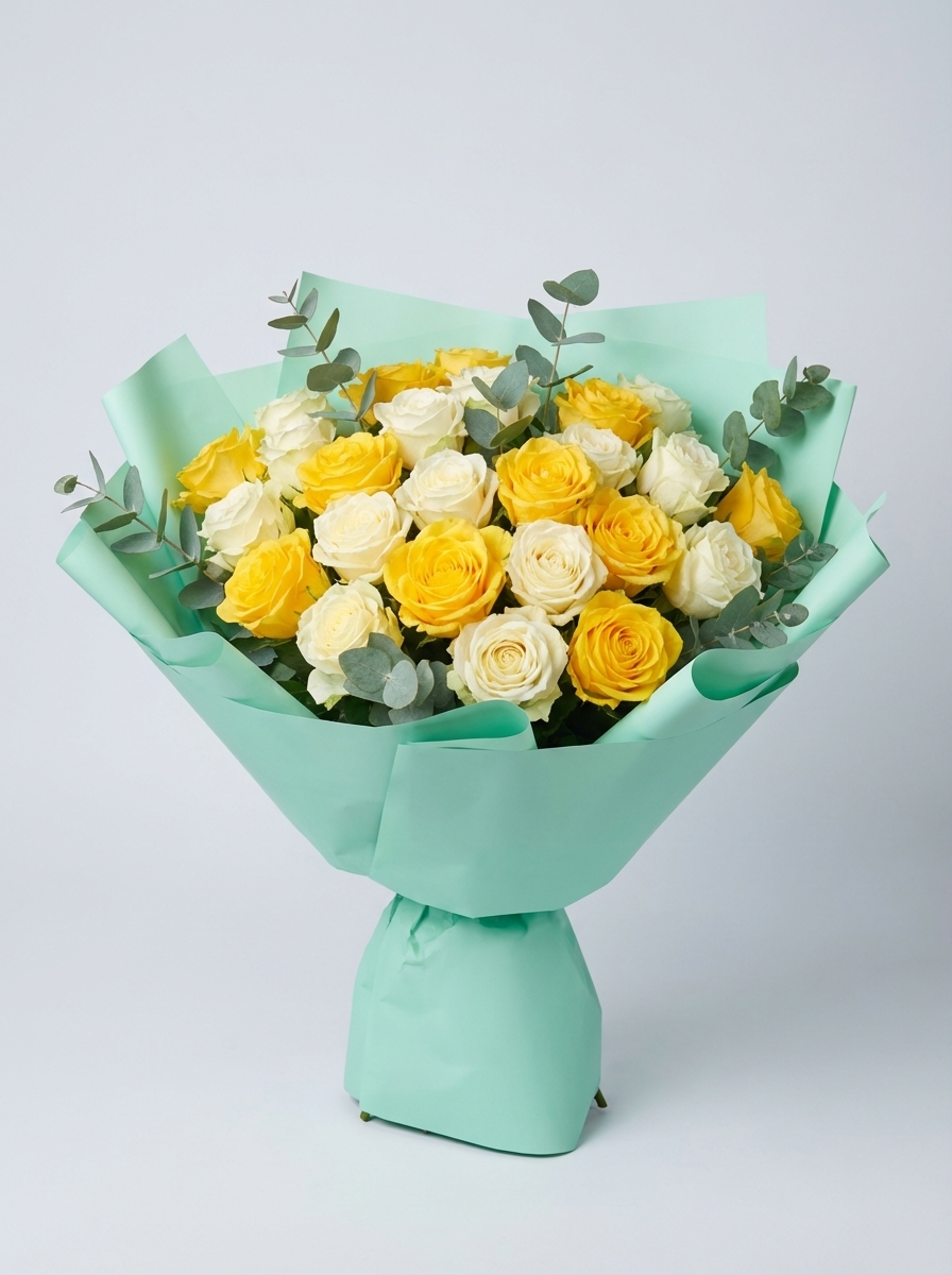 Yellow and White Roses