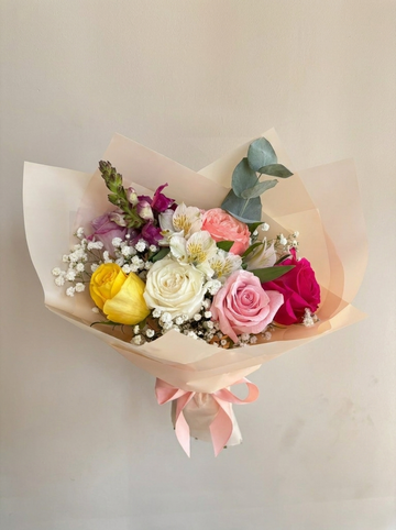 Cheerful Colorful Roses Bouquet