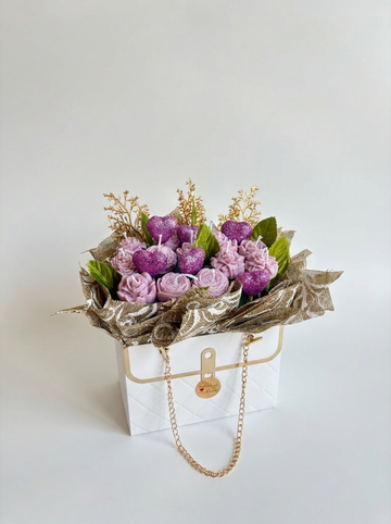 Purple Petals Handmade Candle Bag