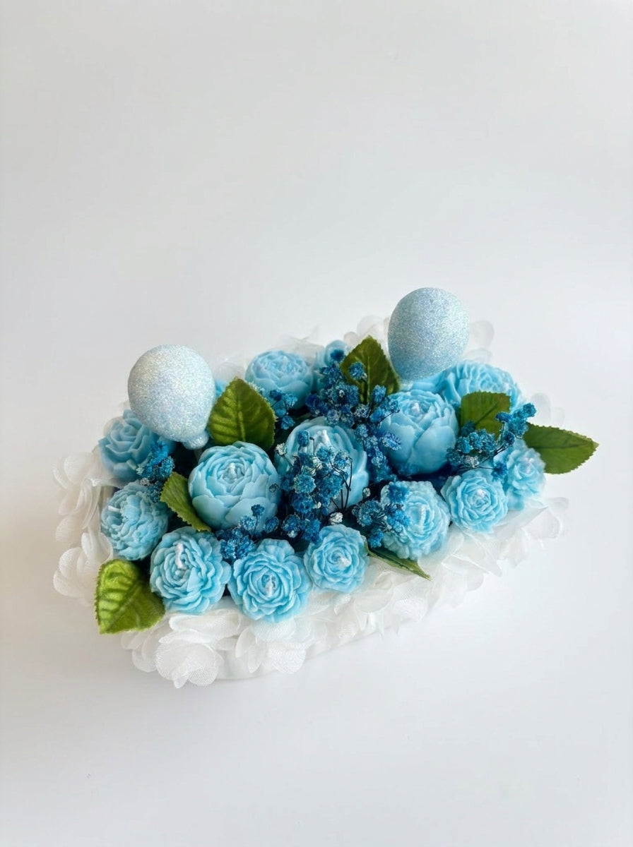Sapphire Petals Handmade Candle