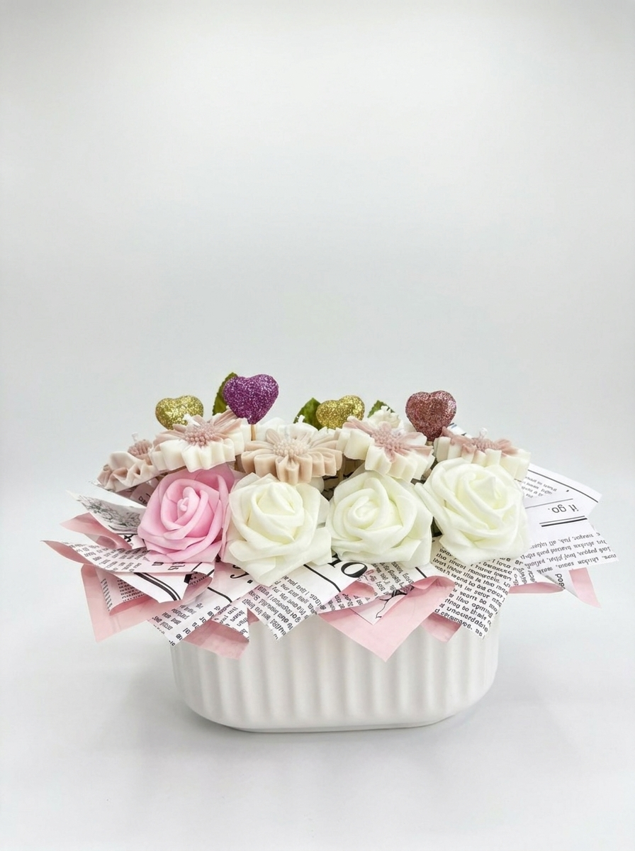 Pink Petal Kiss Handmade Candle
