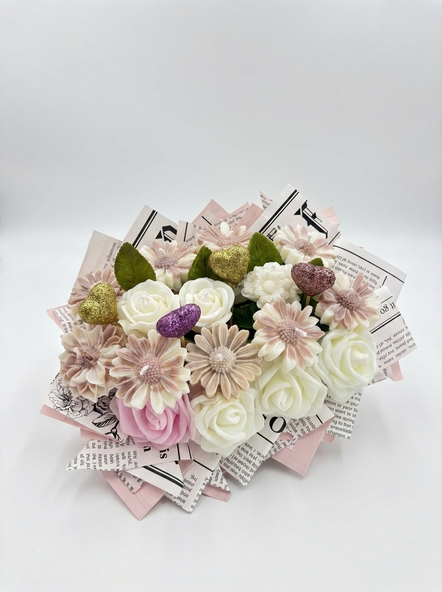 Pink Petal Kiss Handmade Candle