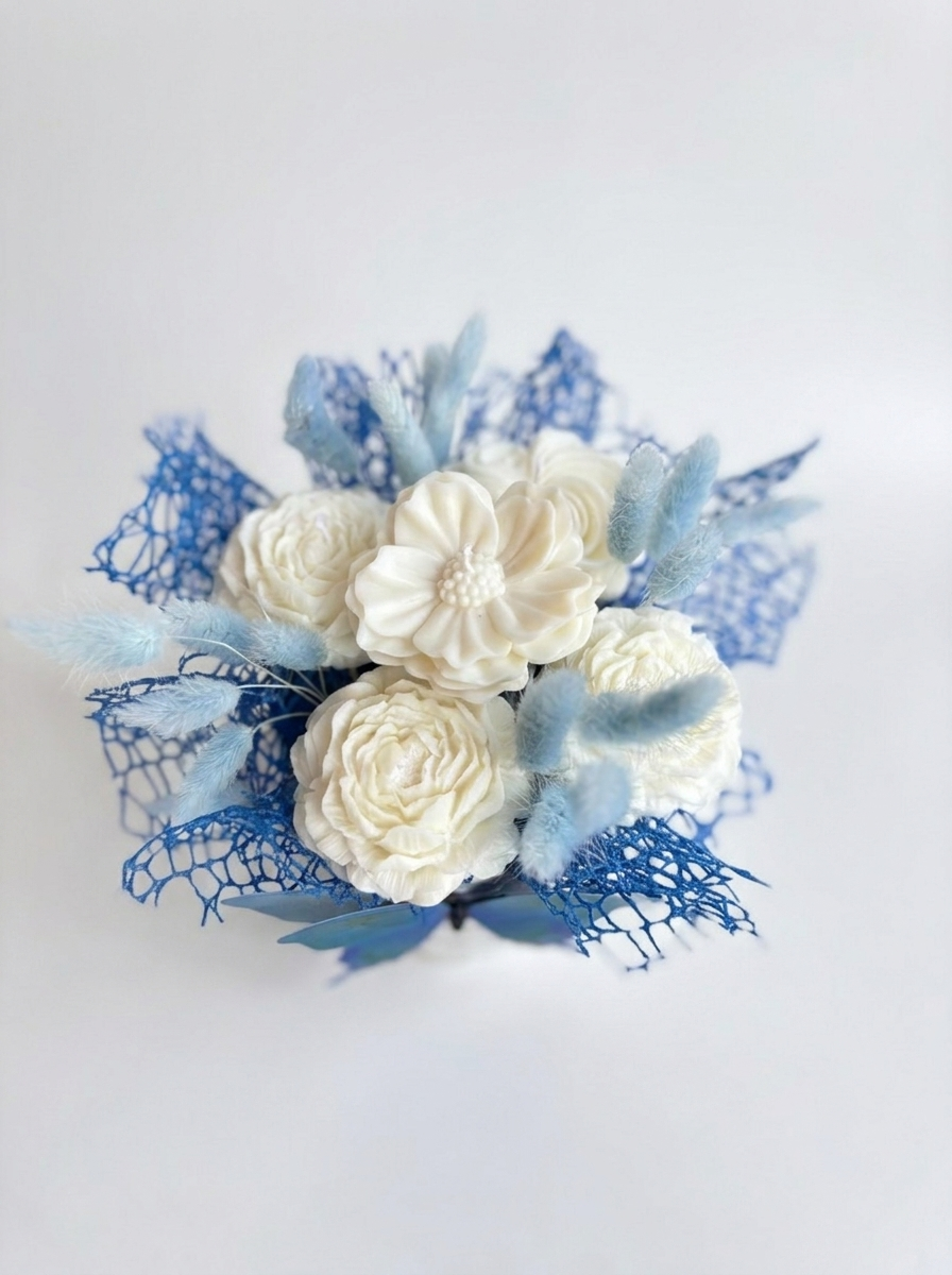 Azure Bloom Handmade Candle