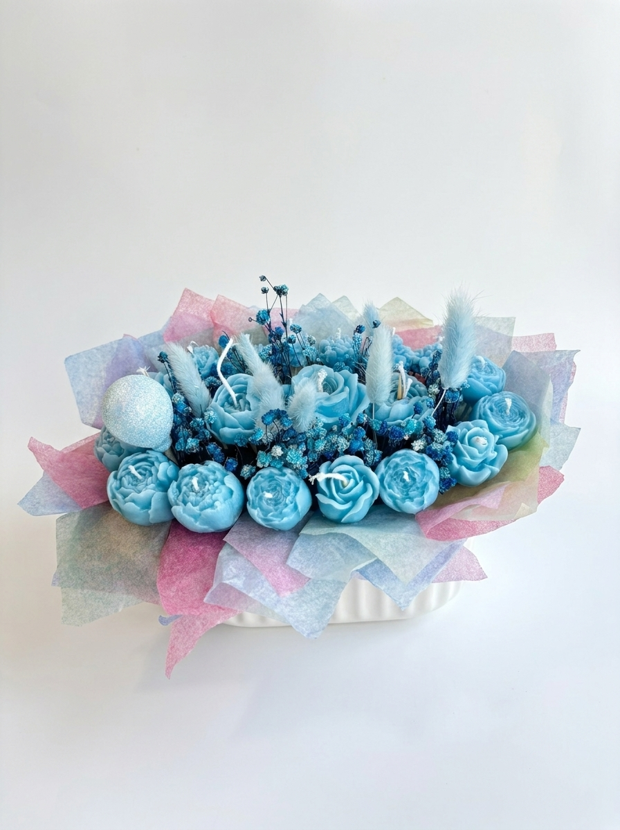 Indigo Petals Handmde Candle