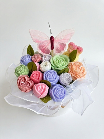 Rainbow Bloom Handmade Candle