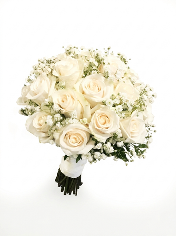 Pure Elegance White Rose Bouquet