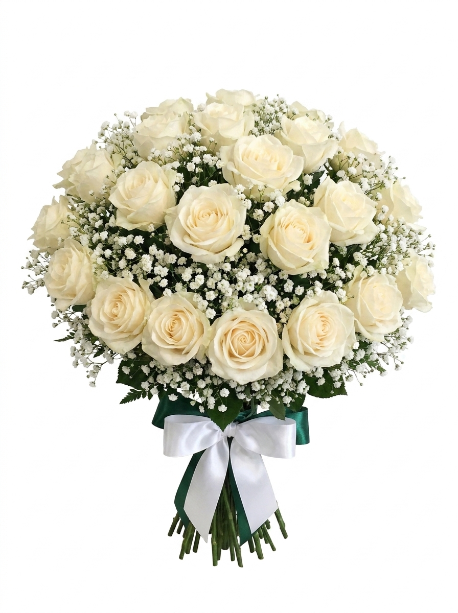 Pure Elegance White Rose Bouquet