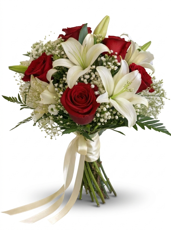 Crimson Harmony Bridal Bouquet