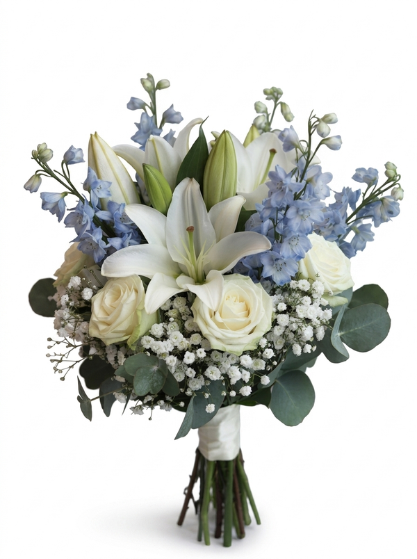 Sapphire & Lace Bridal Bouquet