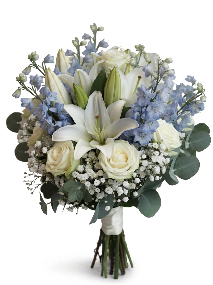 Sapphire & Lace Bridal Bouquet