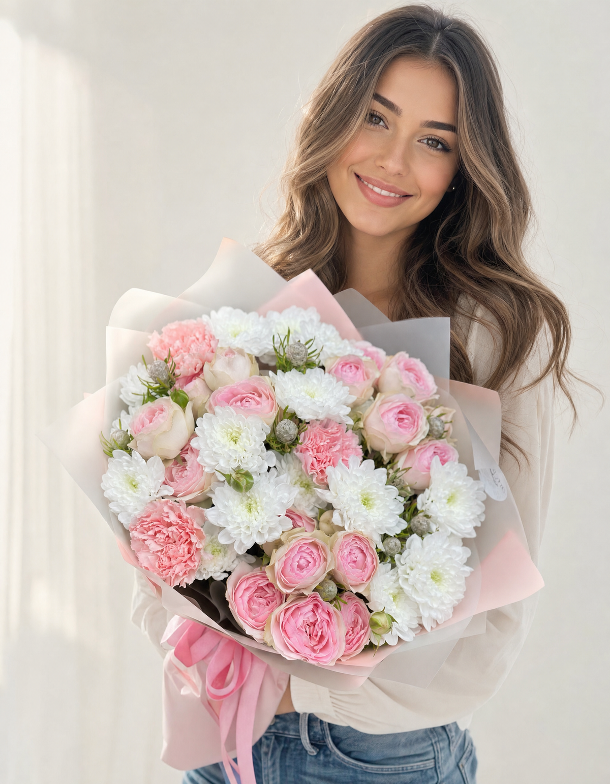 Cusions and Spray Roses Bouquet