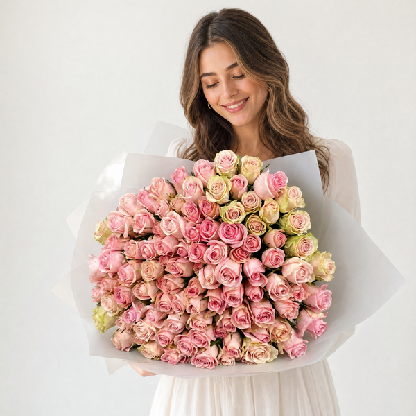 101 Minimalist Baby Pink Bouquet