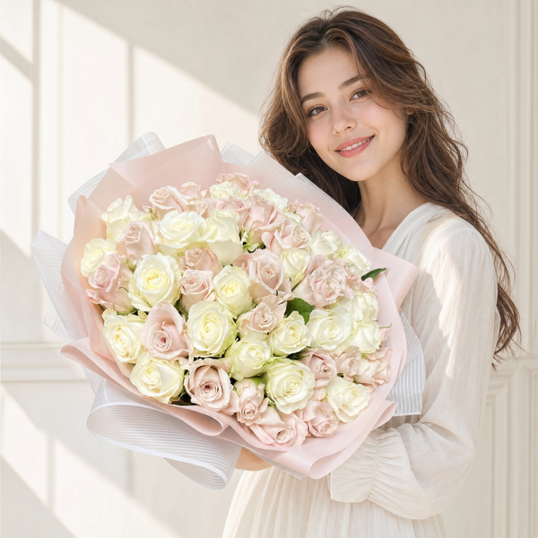 Pink and White Roses