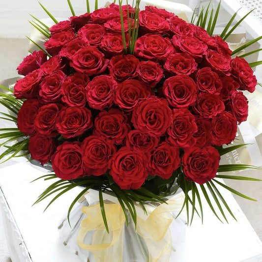 50 Red Roses Bouquet Luxury