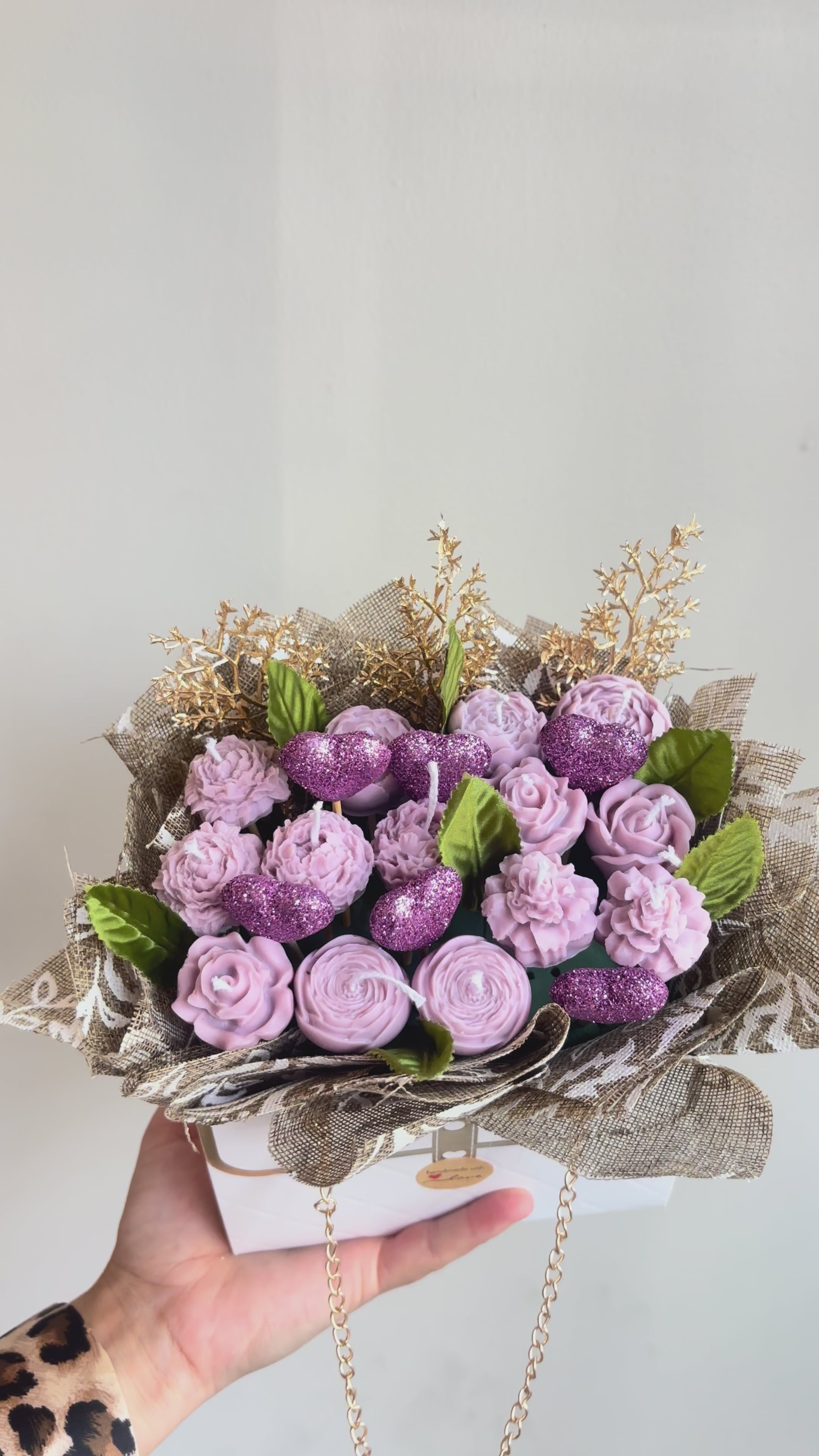 Purple Petals Handmade Candle Bag