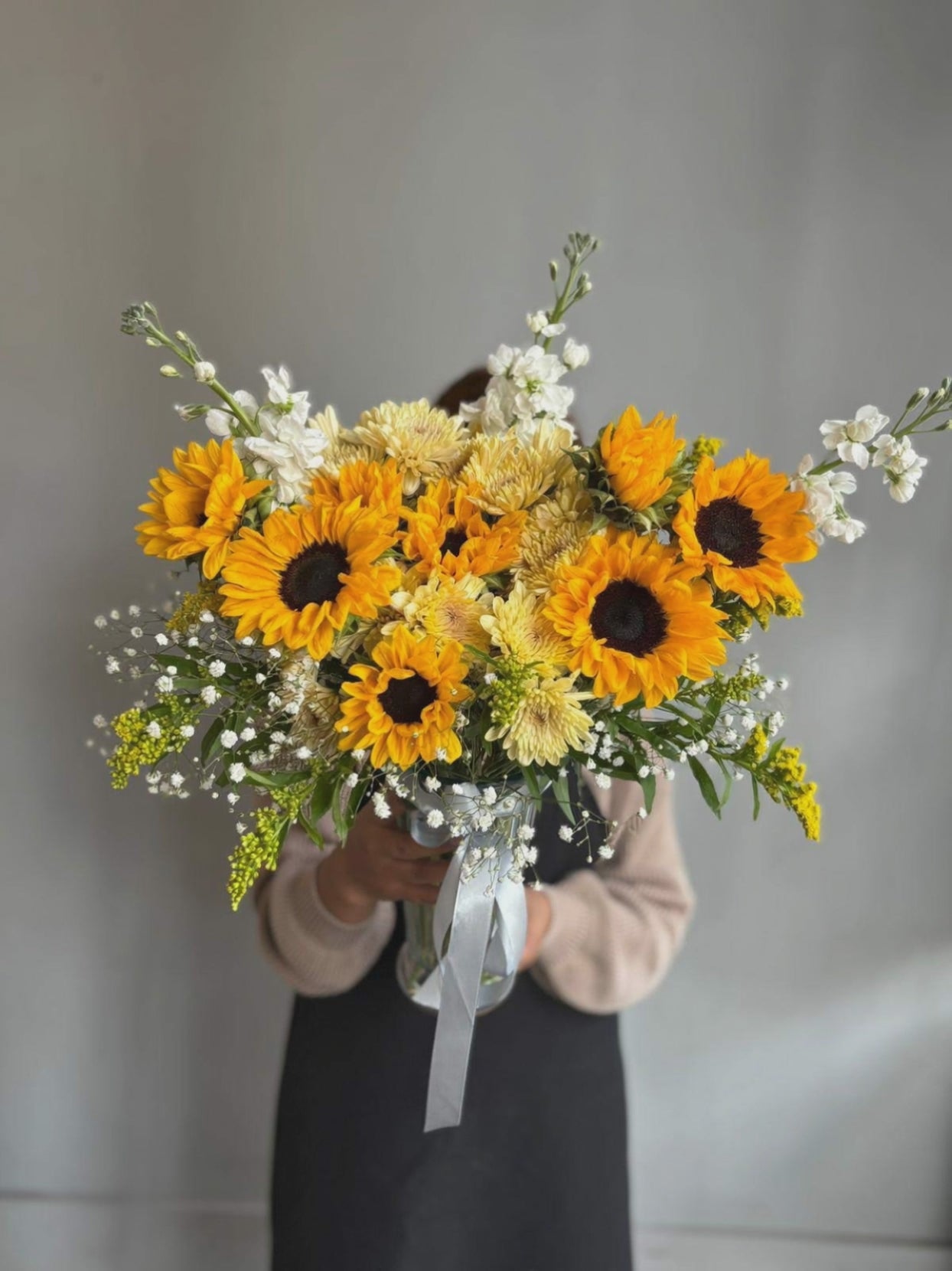 Honey Bee Sunflowers Vase