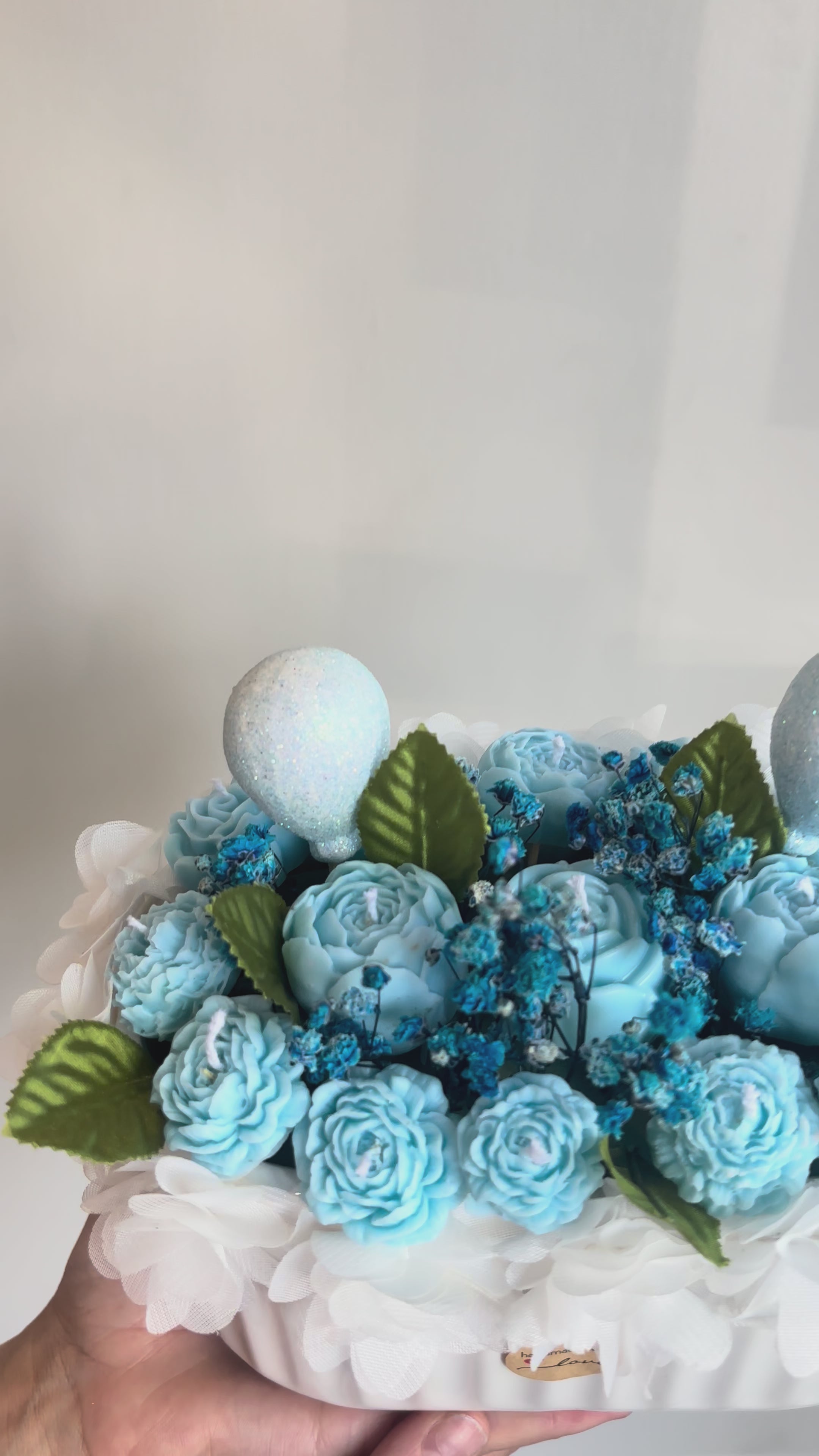Sapphire Petals Handmade Candle