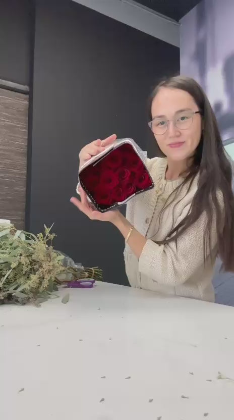 Red Roses and Baby Breath Bouquet