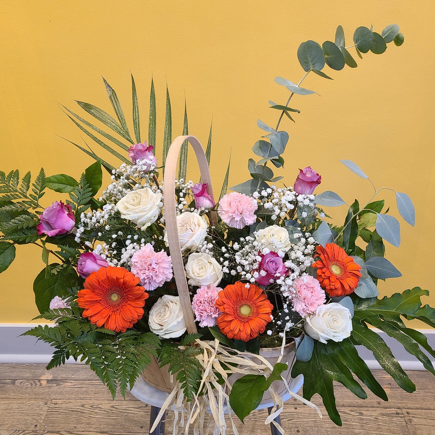 basket flowers basket fresh cut flowers