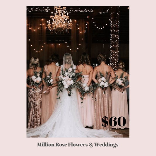 Beautiful bridesmaid bouquet with fresh flowers, customizable design, and delicate arrangement, perfect for wedding parties.