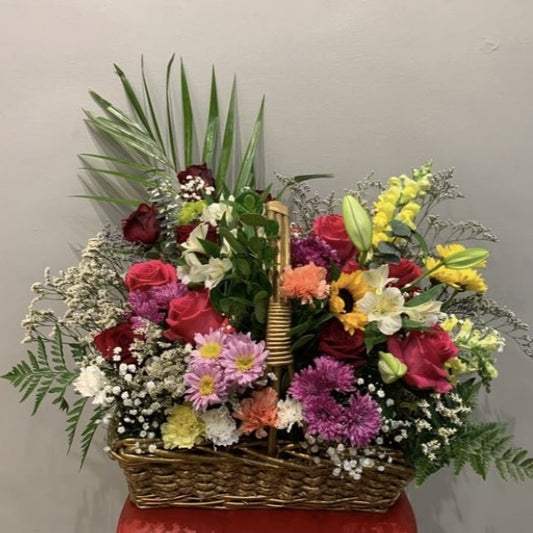 Basket flower arrangement bouquets 