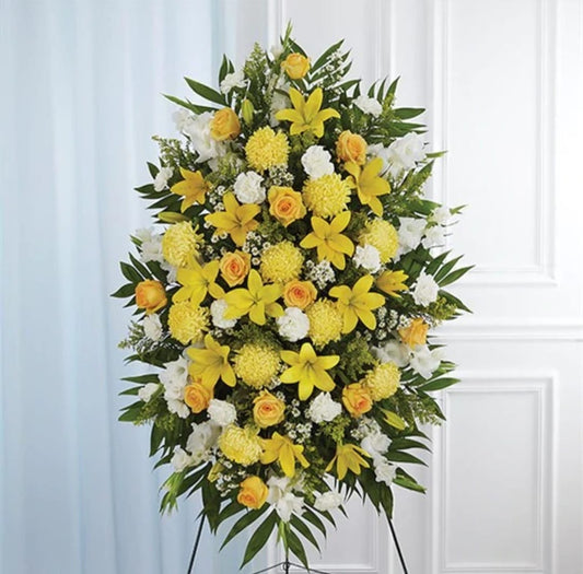 Yellow Tone Funeral Arrangement