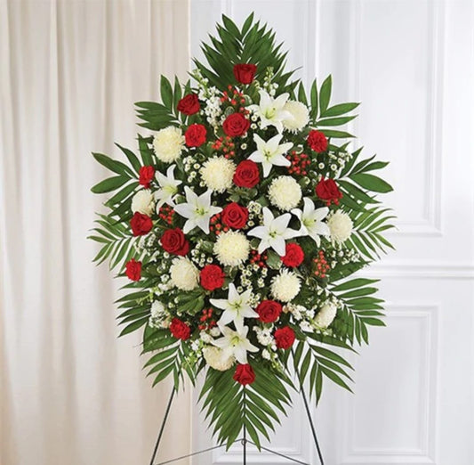 fresh cut flower arrangement funeral flowers funeral stand